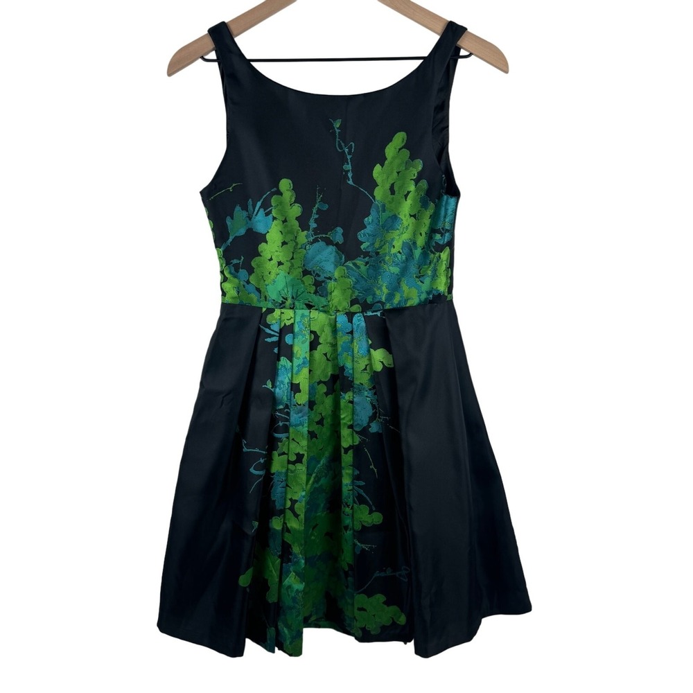 Eva Franco Womens Fit & Flare Dress Sleeveless USA Made Elegant Print - Picture 4 of 9